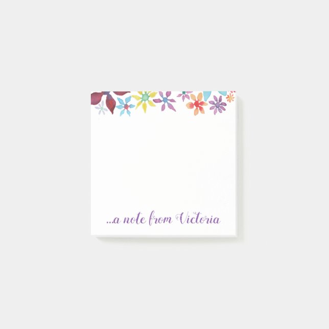 Water Colour Flowers Post-it Notes (Front)