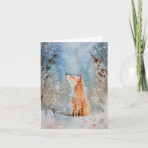 Water Colour Fox Christmas Card