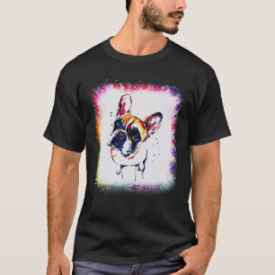 Water-Colour French Bull-Dog, Boy Girl Tie Dye Ble T-Shirt