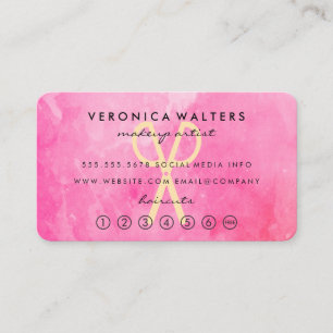 Water Colour Hair Stylist Loyalty Card