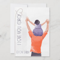 Water colour Illustration Dad and daughter