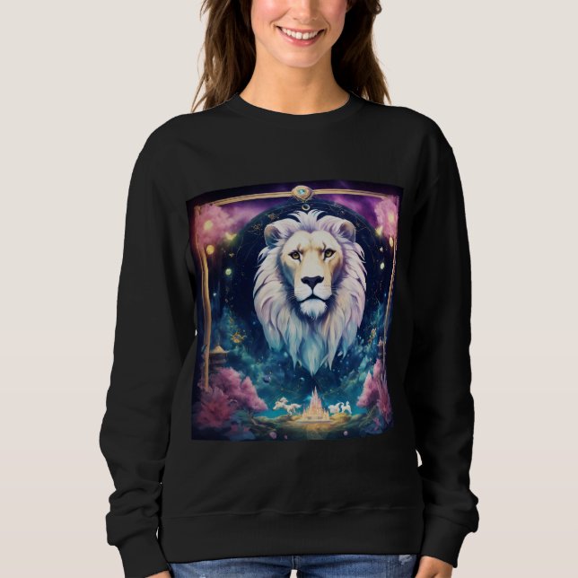 water colour lion face sweatshirt (Front)
