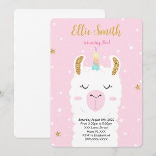 Water Colour Llama Invitation