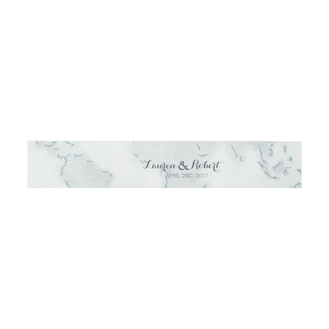Water Colour Map Wedding Invitation Belly Band (Flat)