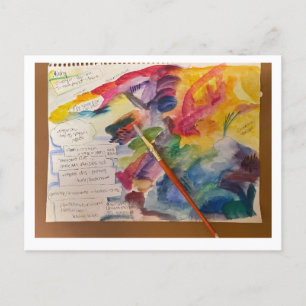 Water Colour Mixing Postcard