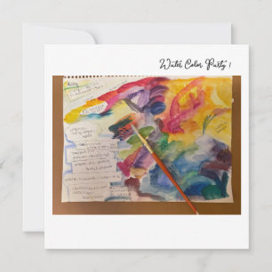 Water Colour Mixing Postcard