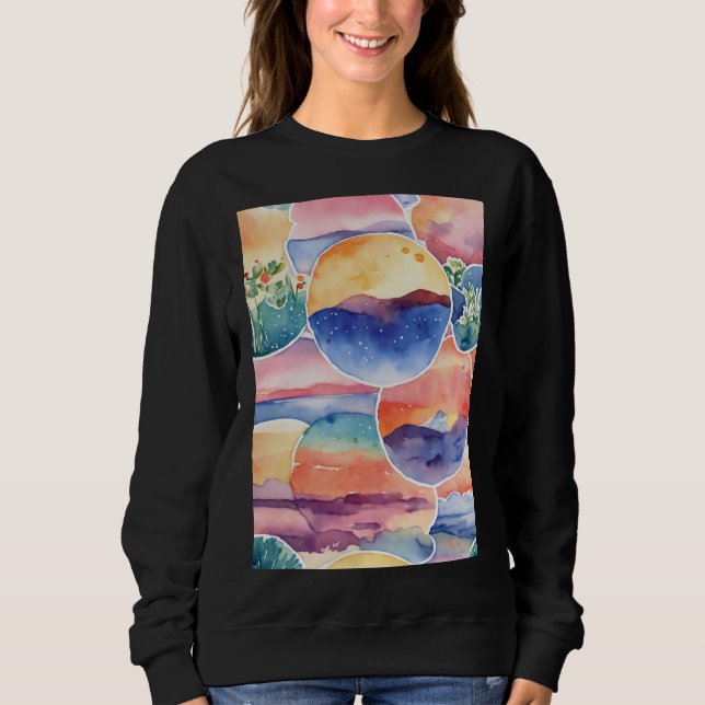 water colour nature art sweatshirt (Front)