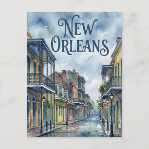 water colour New Orleans Louisiana Postcard