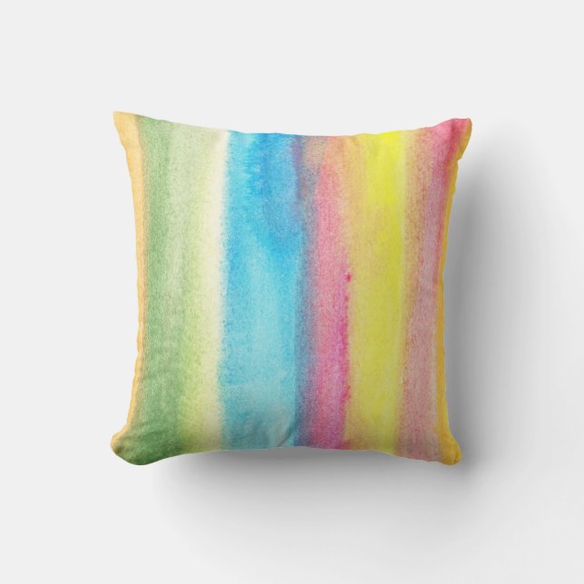 water colour painted abstract cushion (Front)