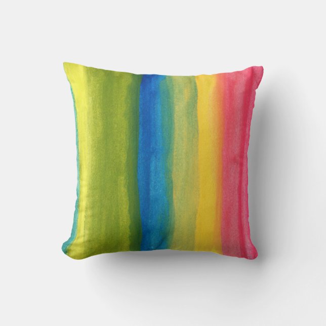 water colour painted abstract cushion (Front)
