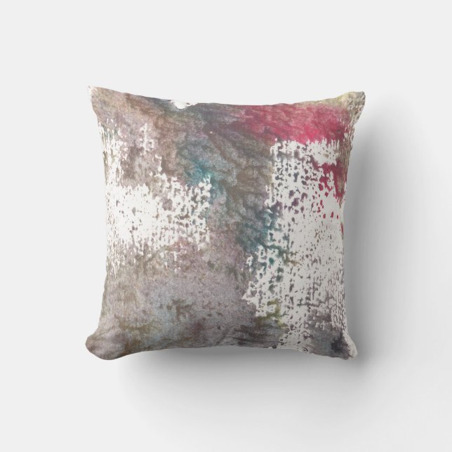 water colour painted abstract cushion (Front)