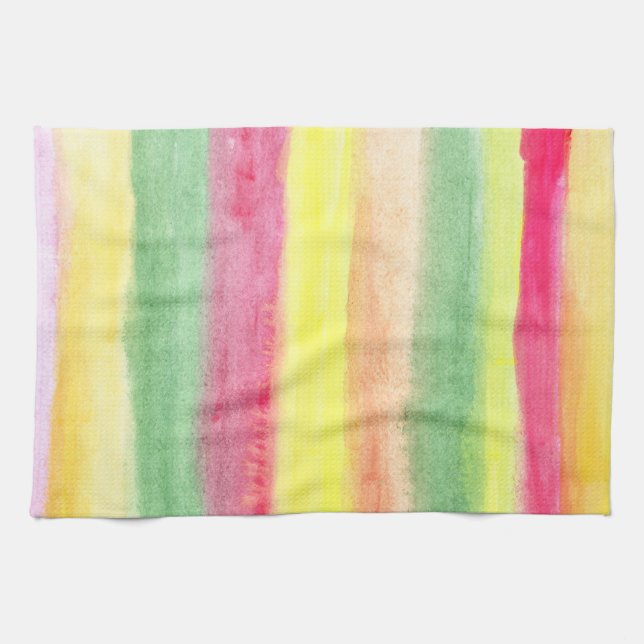 water colour painted abstract tea towel (Horizontal)