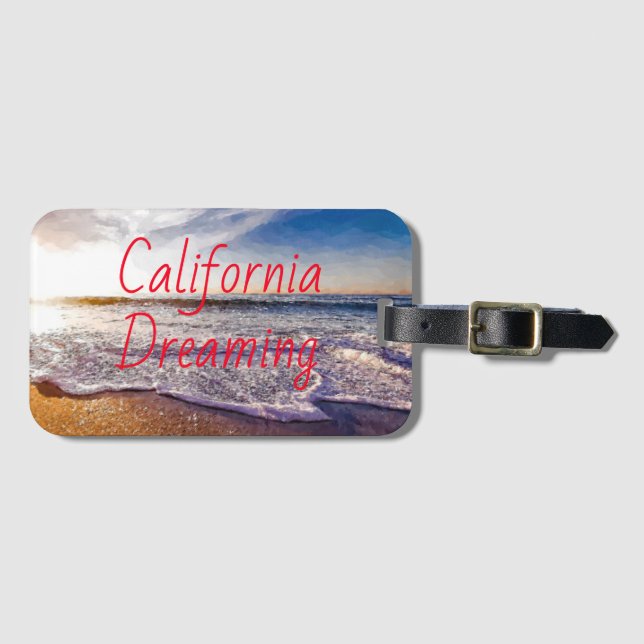 Water Colour Painting - Californian Dreaming Luggage Tag (Front Horizontal)