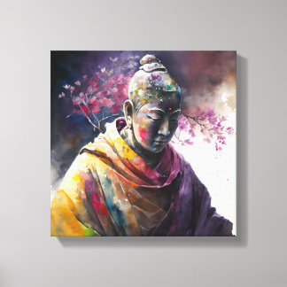 water colour painting of korean buddha canvas print