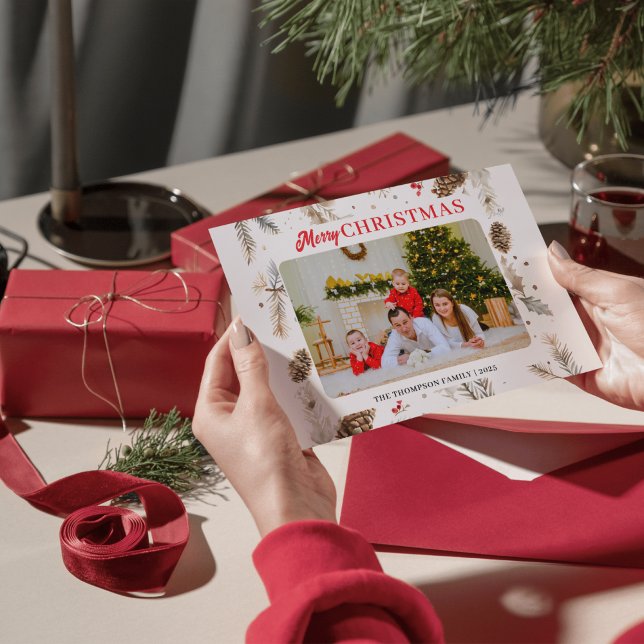 Water Colour Pastel Winter Photo Holiday Card (Creator Uploaded)