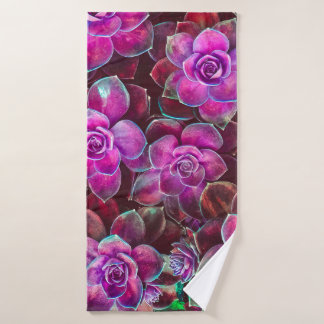 Water colour pattern with camellia flower. Floral Bath Towel