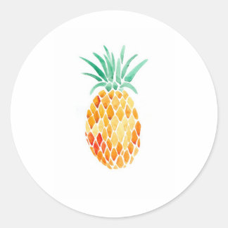 Water- Colour Pineapple Classic Round Sticker