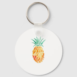 Water- Colour Pineapple Key Ring