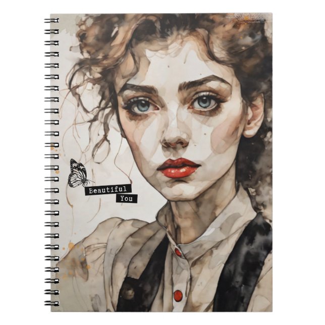 Water Colour Portrait "Beautiful You" Notebook (Front)