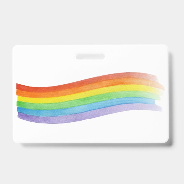 Water Colour Rainbow ID Badge (Front)