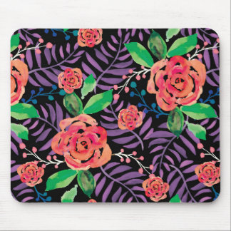 water colour roses forest mouse pad