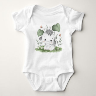 Water Colour Safari Elephant in Baby design Bodysuit