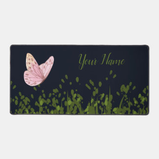 Water Colour Serene Butterfly Spring Greenery  Desk Mat