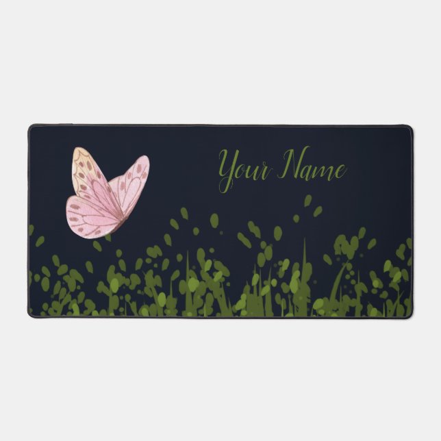 Water Colour Serene Butterfly Spring Greenery  Desk Mat (Front)