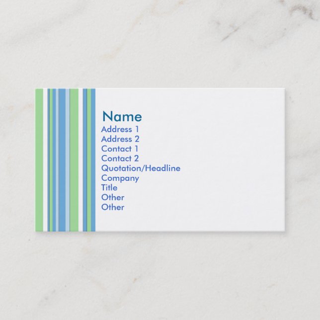 Water Colour Striped Business Card (Front)