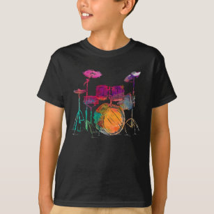 Water Colour Style Drummer Drum Set  Drummer T-Shirt