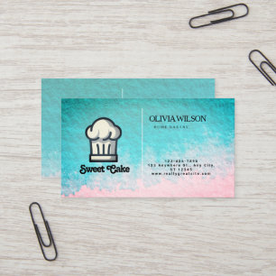 Water Colour Surface Pink Single Side Logo Business Card