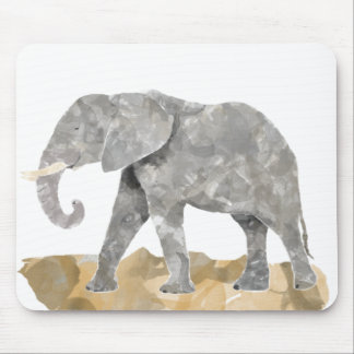 Water Coloured Elephant Mouse Pad