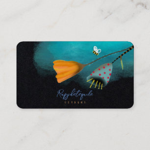 Water colours black and blue watercolor gradient business card