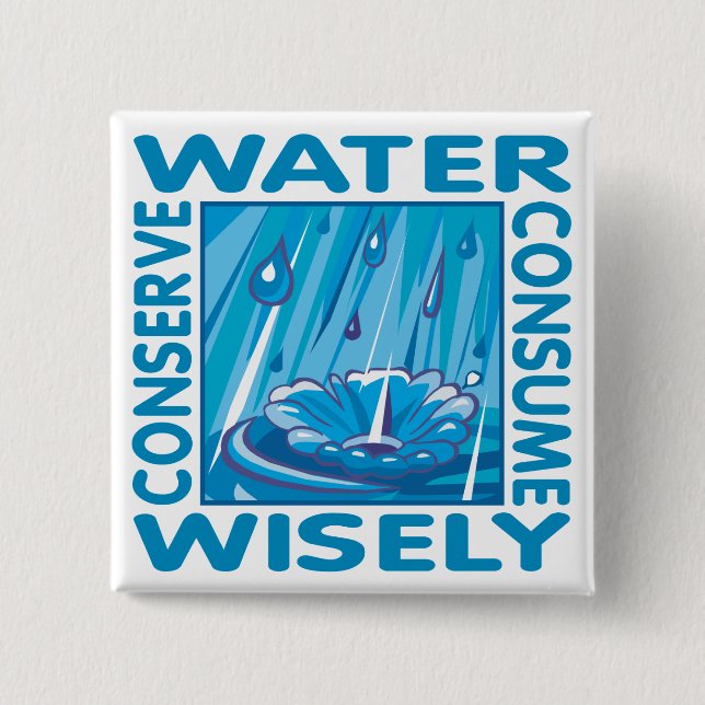 Water Conservation 15 Cm Square Badge (Front)