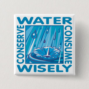 Water Conservation 15 Cm Square Badge