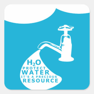 Water Conservation and Sustainablity Square Sticker