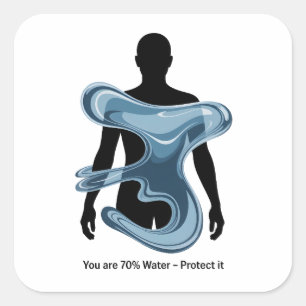 Water Conservation Eco Awareness Design Square Sticker