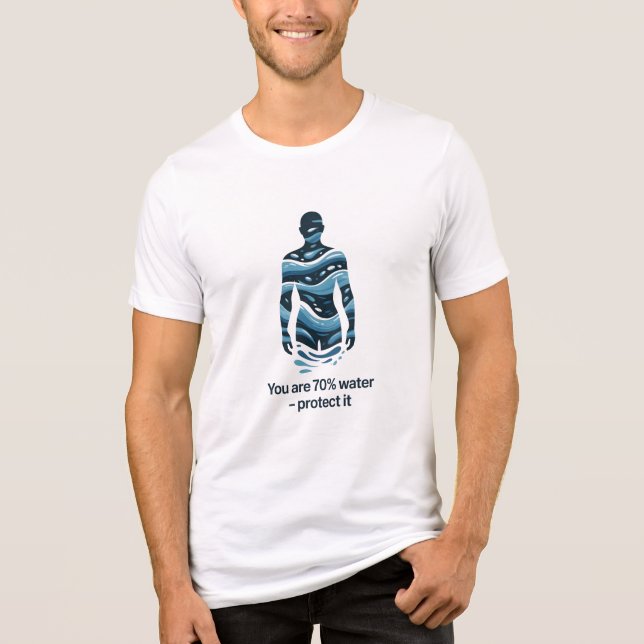 Water Conservation Eco Awareness Design Tri-Blend Shirt (Front)