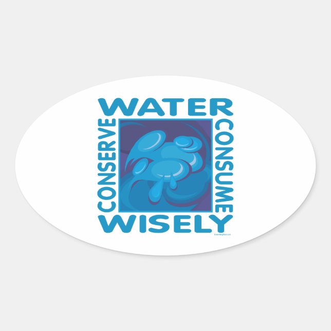 Water Conservation Oval Sticker (Front)