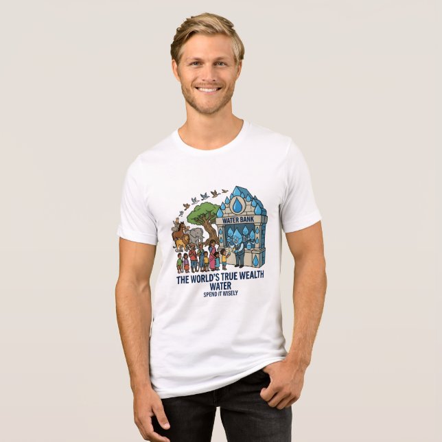 Water Conservation The World's True Wealth Tri-Blend Shirt (Front Full)