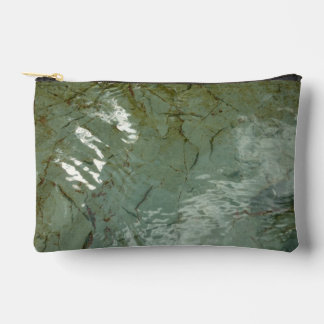 Water-Covered Rock Slab Nature Photo Accessory Pouch