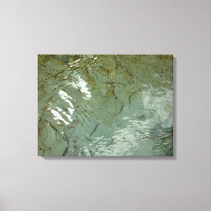 Water-Covered Rock Slab Nature Photo Canvas Print