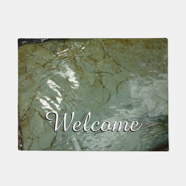 Water-Covered Rock Slab Nature Photo Doormat (Front)