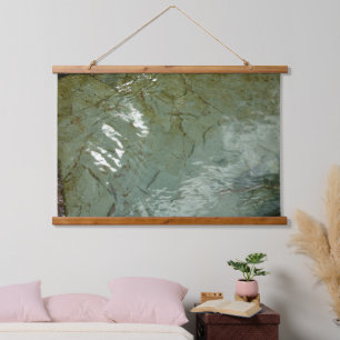 Water-Covered Rock Slab Nature Photo Hanging Tapestry