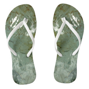 Water-Covered Rock Slab Nature Photo Jandals
