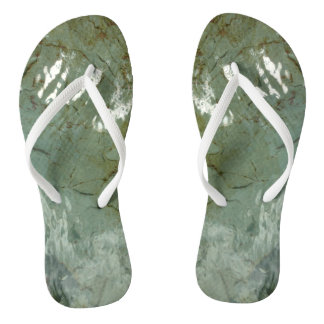 Water-Covered Rock Slab Nature Photo Jandals