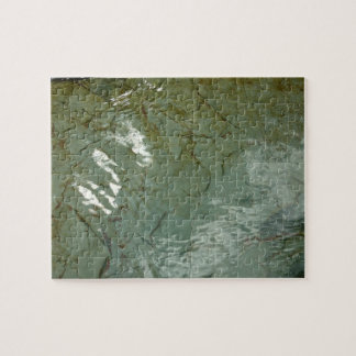Water-Covered Rock Slab Nature Photo Jigsaw Puzzle
