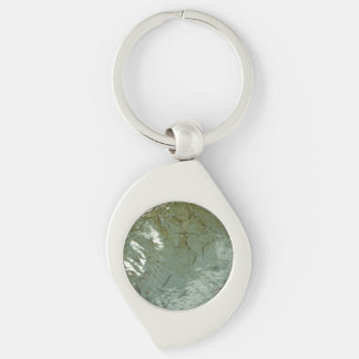 Water-Covered Rock Slab Nature Photo Key Ring