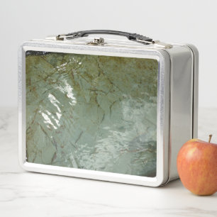 Water-Covered Rock Slab Nature Photo Metal Lunch Box