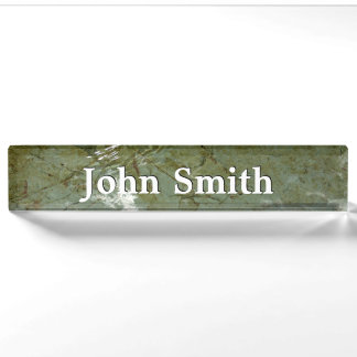 Water-Covered Rock Slab Nature Photo Nameplate